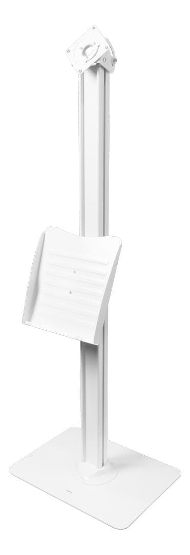 DELTACO - Office Floor stand with brochure stand VESA 75x75, 100x100 White