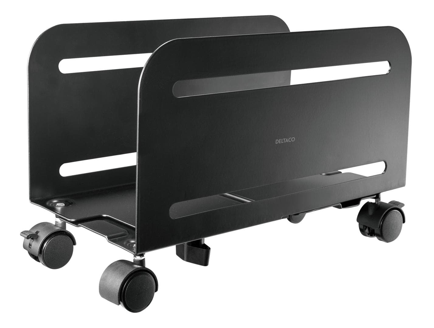 DELTACO - Universal PC stand with wheels, black