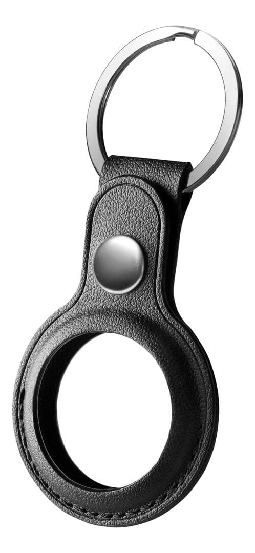 DELTACO - Apple AirTag case, keychain, vegan leather, black