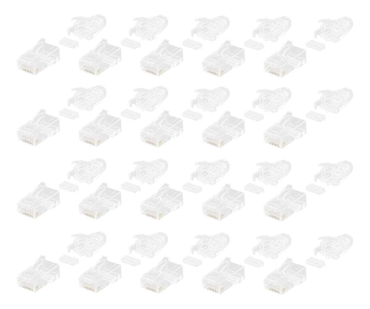 DELTACO - RJ45 kontaktdon för slim kabel 28AWG, Cat6a, oskärmad, 20-pack