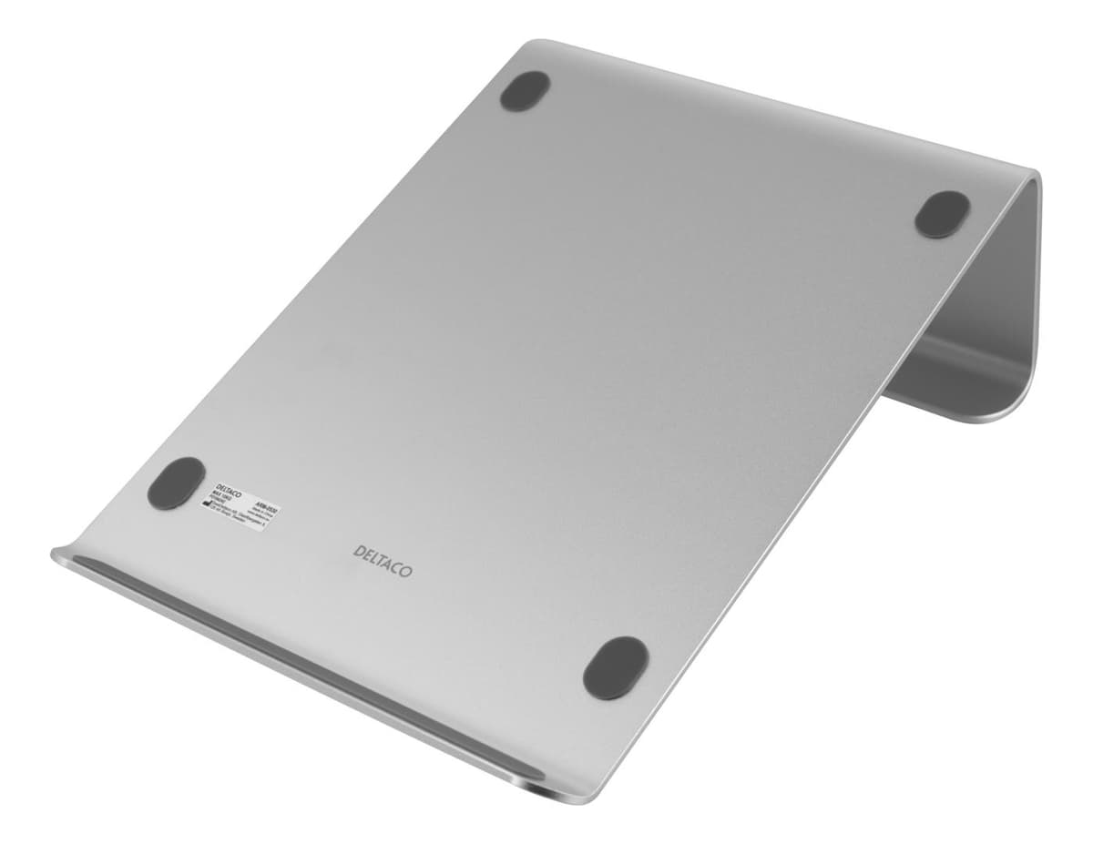 DELTACO - OFFICE Laptop- og nettbrettstativ, aluminium 11-15”, sølv