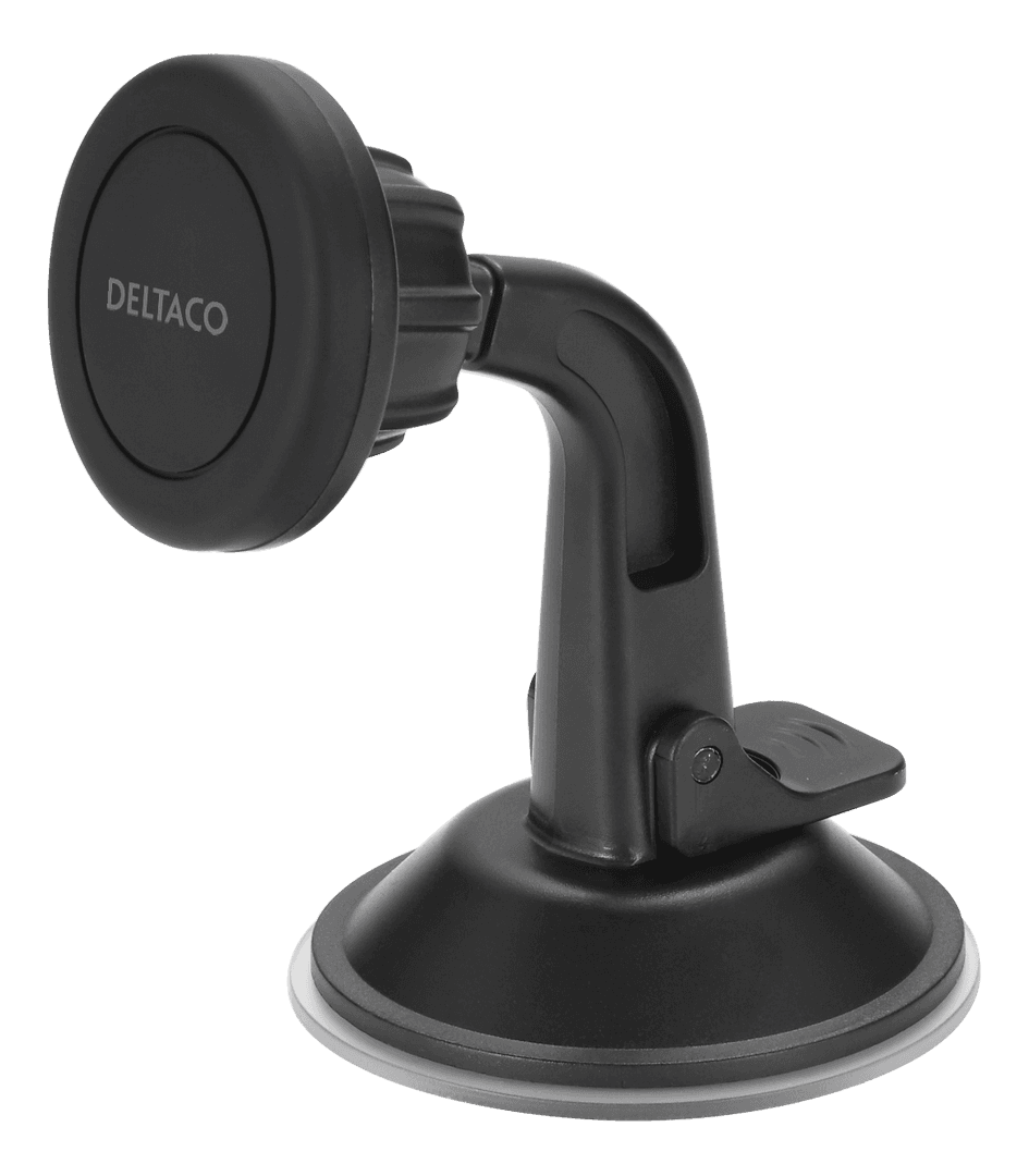 DELTACO - magnetic car holder, suction mount, for mobile phone, black