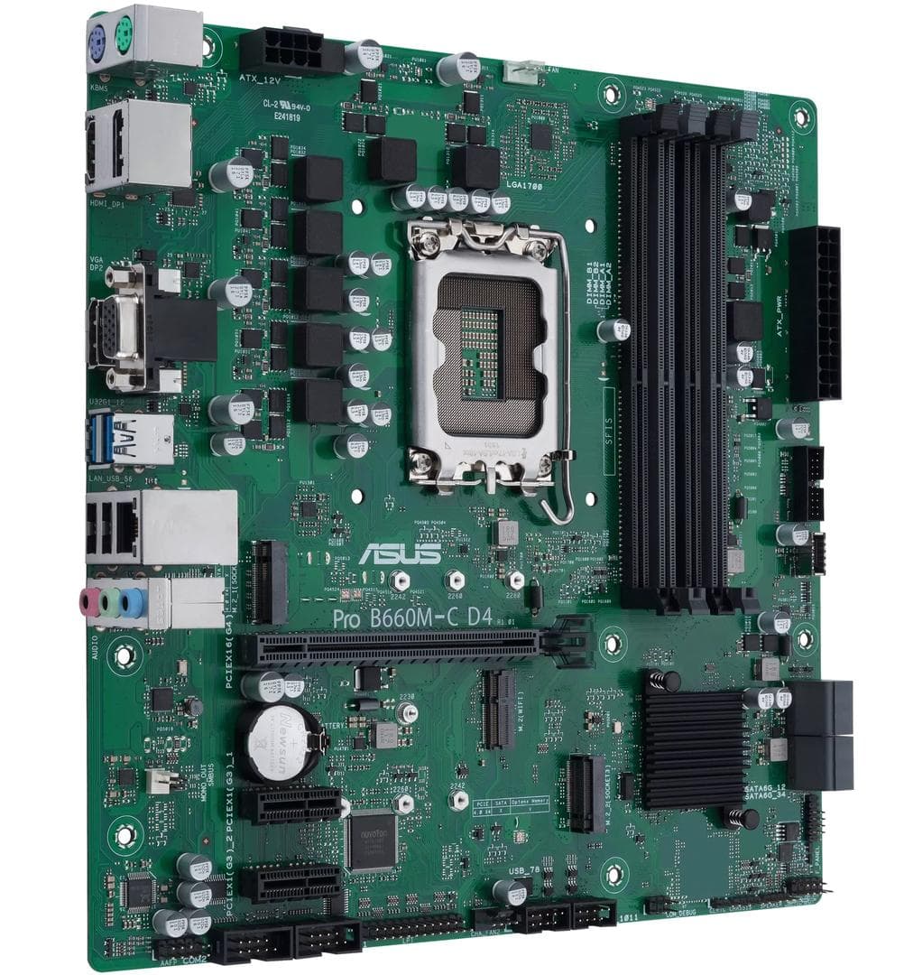 ASUS - PRO B660M-C D4-CSM LGA1700 4xDIMM DDR4 TPM 4xSATA 2xM.2 1xHDMI 1xVGA 2xDP MB