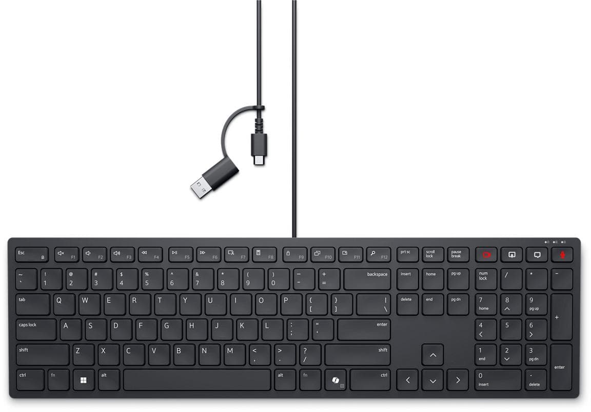 DELL - Wired Collaboration Keyboard KB525C Pan-Nordic QWERTY