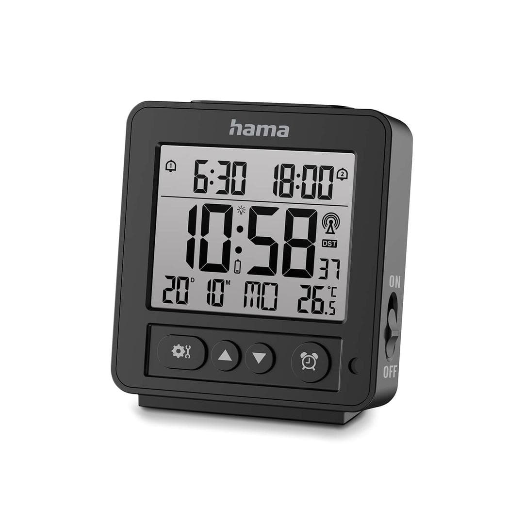 HAMA - Digital Alarm Clock "Rhodos" DCF Black