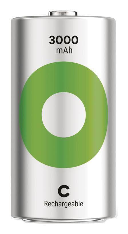 GP - ReCyko Rechargeable Battery, Size C, 3000 mAh, 2-pack