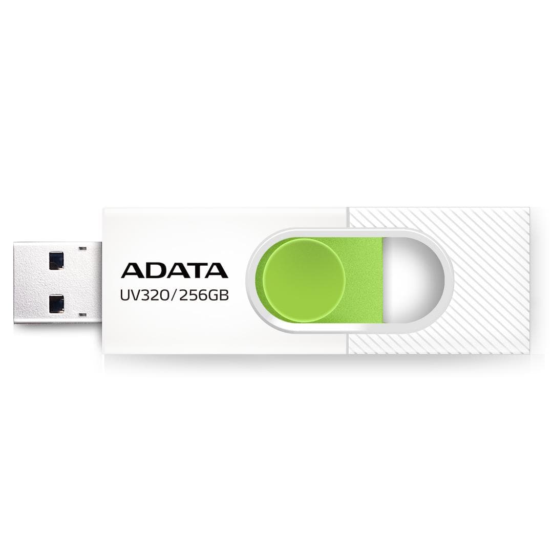 A-DATA - UV320 256GB USB Type-A, Slide, White, Green