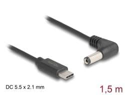 DELOCK - USB-C Power Cable to DC 5.5 x 2.1 mm male angled 1.5 m