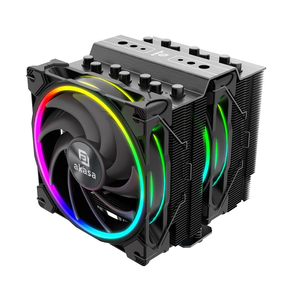 AKASA - Premium Dual Tower 7-Heatpipe CPU Cooler with ARGB