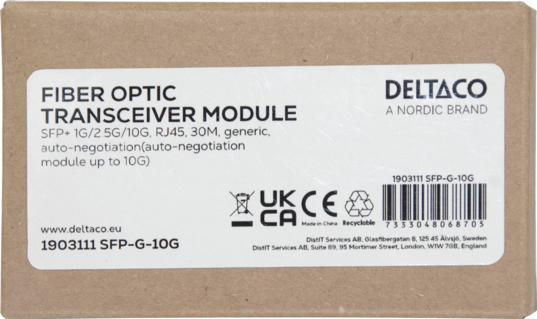 DELTACO - SFP+ 1G/2.5G/10G, RJ45, 30M, Generic