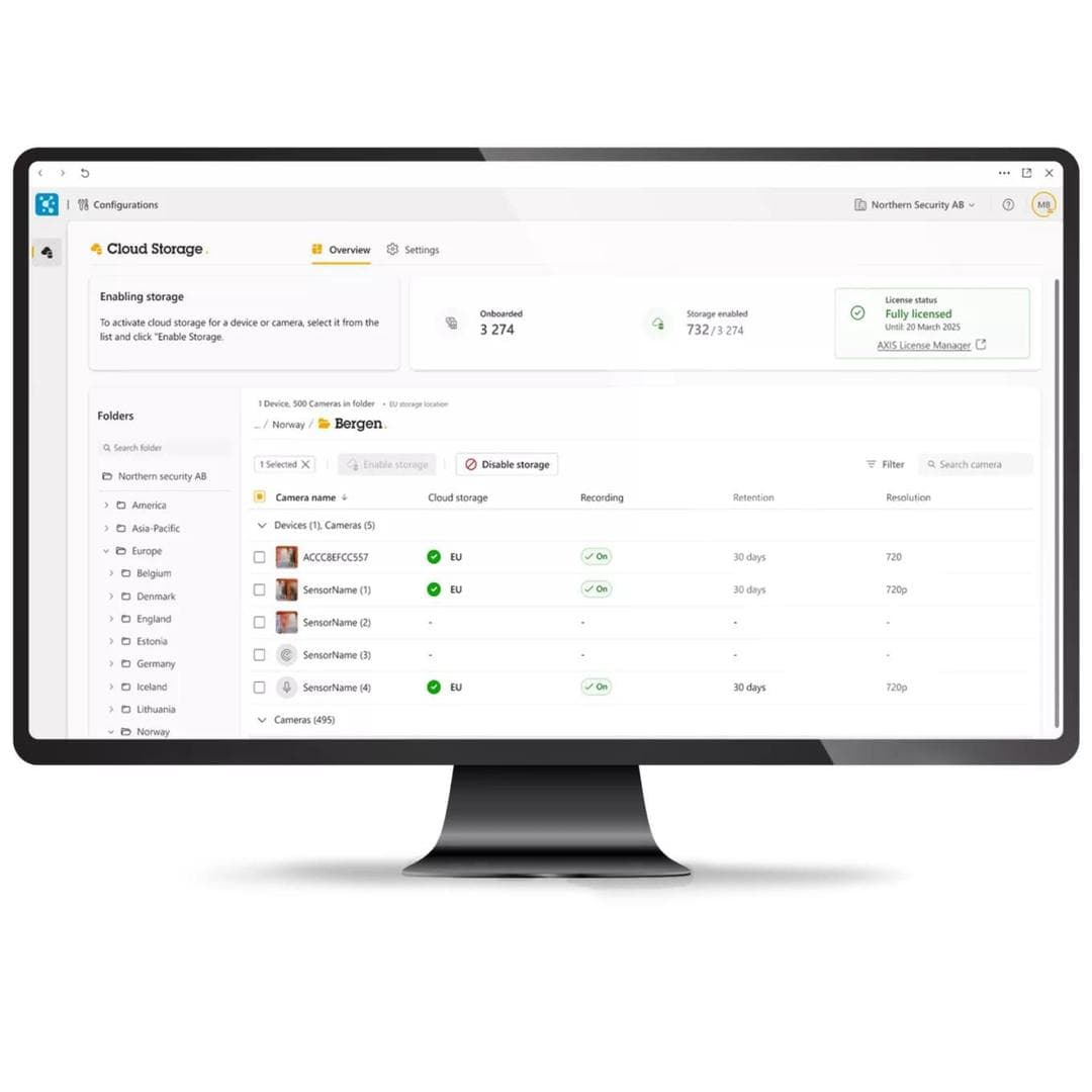 AXIS - ACS CLOUD STORAGE 30D 720P 1Y ELIC LICS