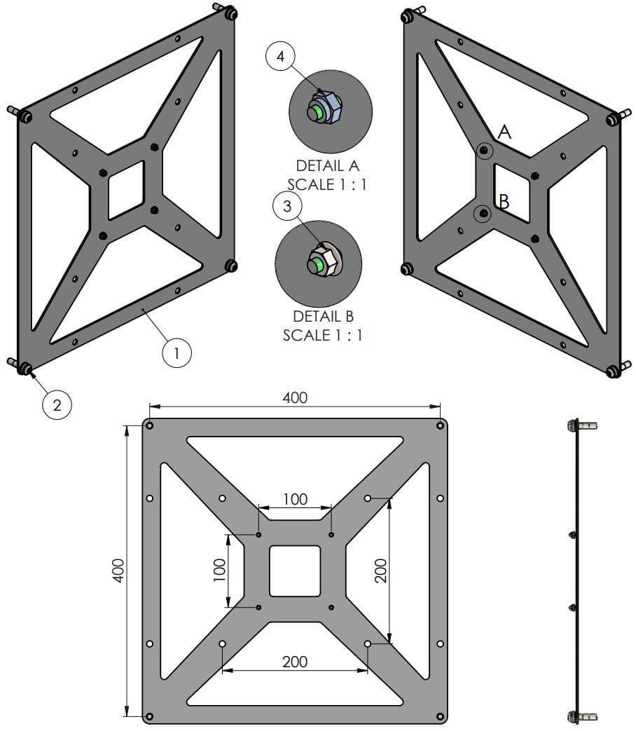 ERGONOMIC SOLUTIONS - KIOSK ADAPTER PLATE FOR VESA 100 TO VESA 200/400 CPNT
