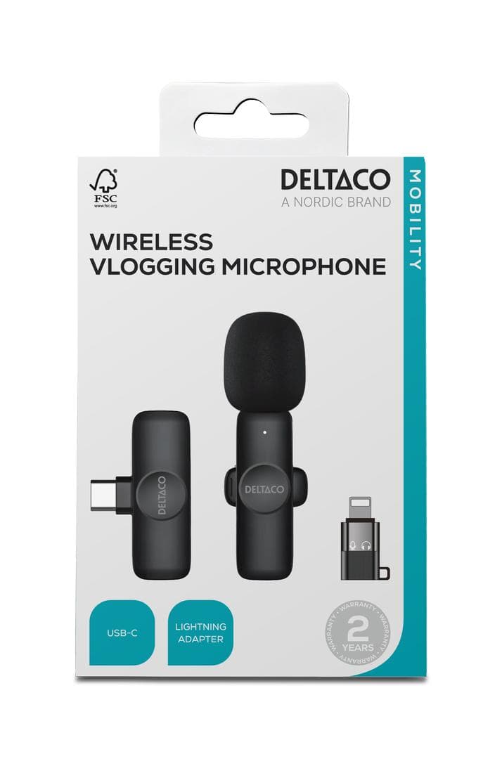 Deltaco Wireless vlogging microphone