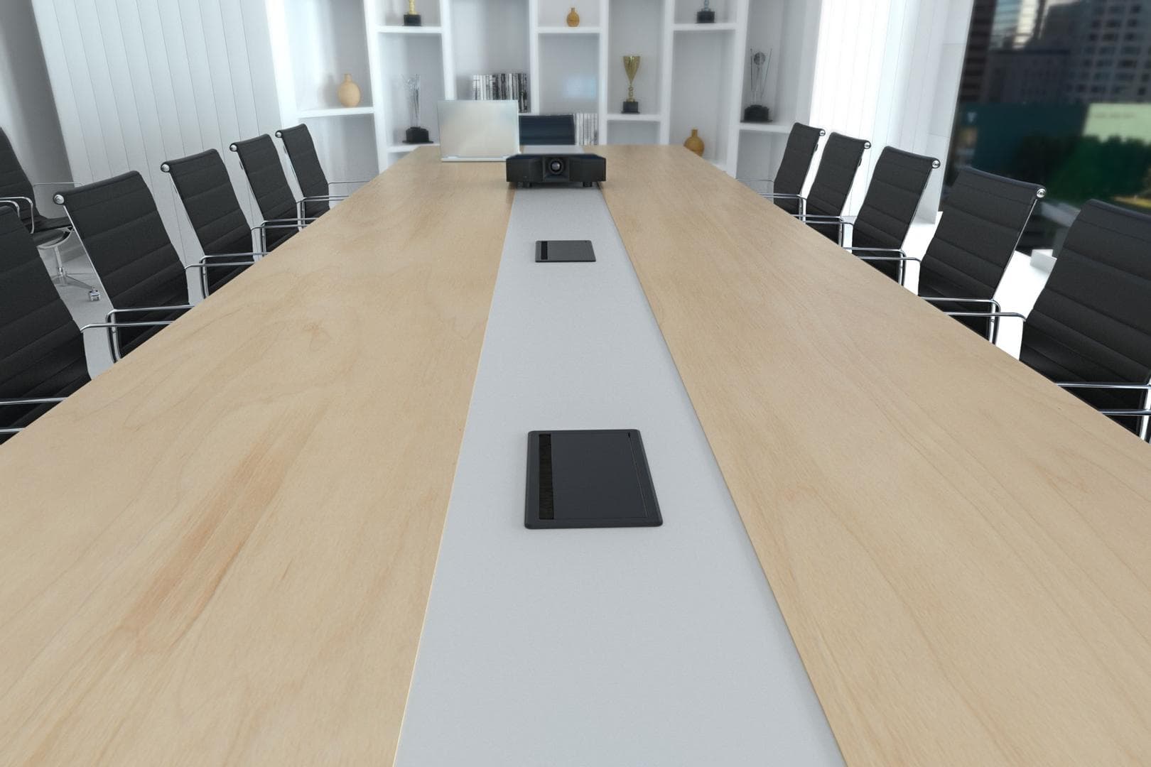 DELTACO - OFFICE In-deskflip-upDeskOutlet,3 outlet,1x21W A+C USB,GST18