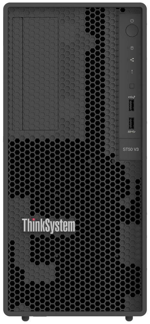 Lenovo - ST50 V3 Xeon E-2434 (4C 3.4GHz 8MB Cache/55W), SW RAID, 2x960GB Micron 5400 Pro SSD, 1x32GB, 500W 94%, No DVD, 3 year