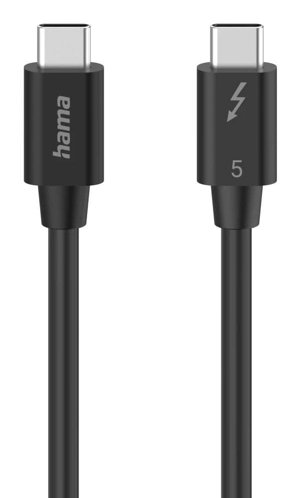 HAMA - Cable USB-C Thunderbolt 5 80 Gbit/s Ultra-HD 8K 1.0m Black
