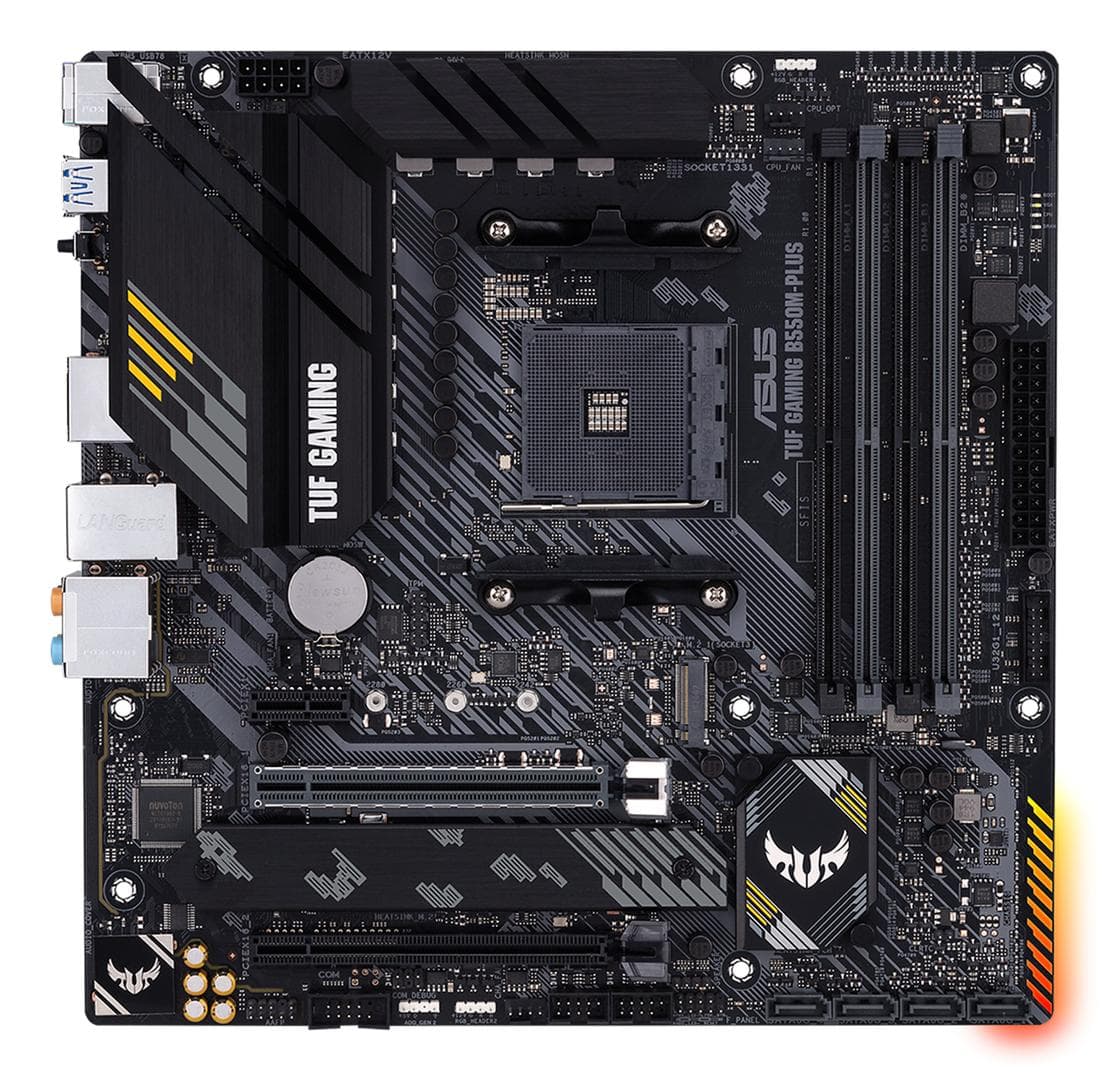 ASUS - TUF GAMING B550M-PLUS hovedkort AM4, mATX, B550, DDR4, 2x M.2, PCI 4.0