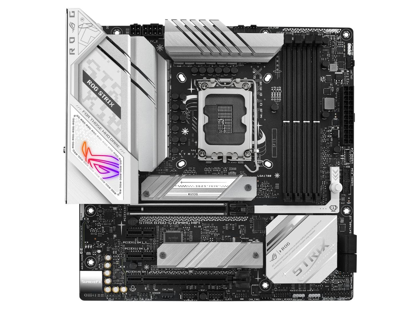 ASUS - ROG STRIX B760-G GAMING WIFI - Motherboard - micro ATX - LGA1700 Socket - B760 Chipset - USB 3.2 Gen 1, USB 3.2 Gen 2, USB-C 3.2 Gen2, USB-C 3.2 Gen 2x2, USB-C 3.2 Gen 1 - 2.5 Gigabit LAN, Bluetooth