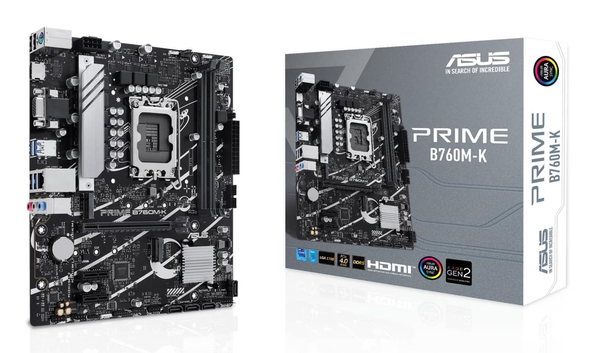 ASUS - PRIME B760M-K LGA 1700 2xDDR5 microATX 4xSATA MB 1xHDMI 2.1 1xD-Sub 2xM.2