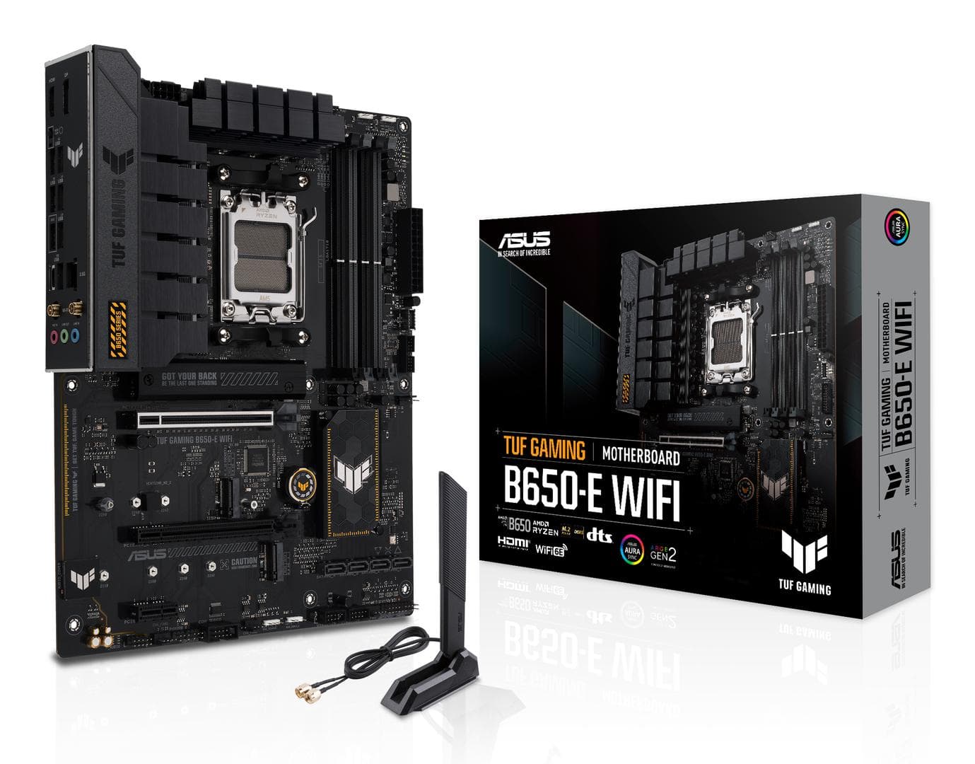 ASUS - TUF GAMING B650-E WIFI - Motherboard - ATX - Socket AM5 - AMD B650 Chipset - USB-C Gen2, USB 3.1 Gen 2 - Bluetooth, Wi-Fi - onboard graphics (CPU required) - HD Audio (8-channel)