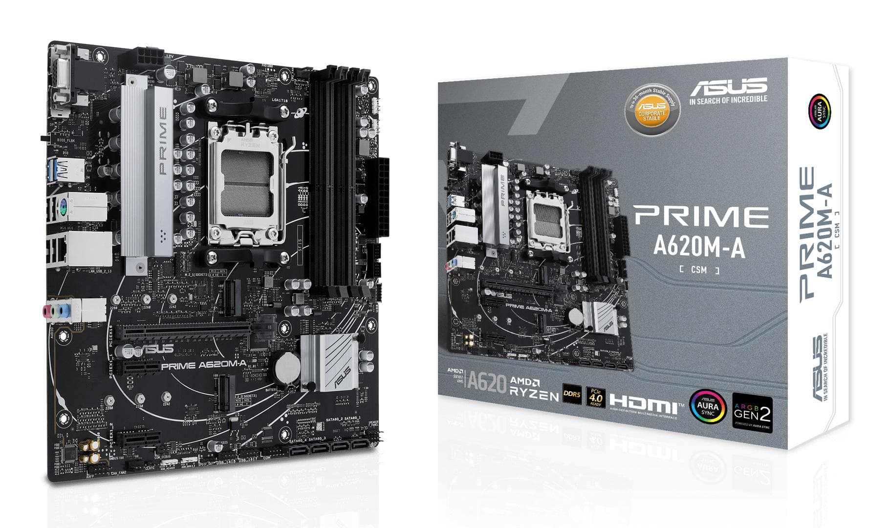 ASUS - PRIME A620M-A-CSM AM5 MB 4xDDR5 4xSATA 2xM.2