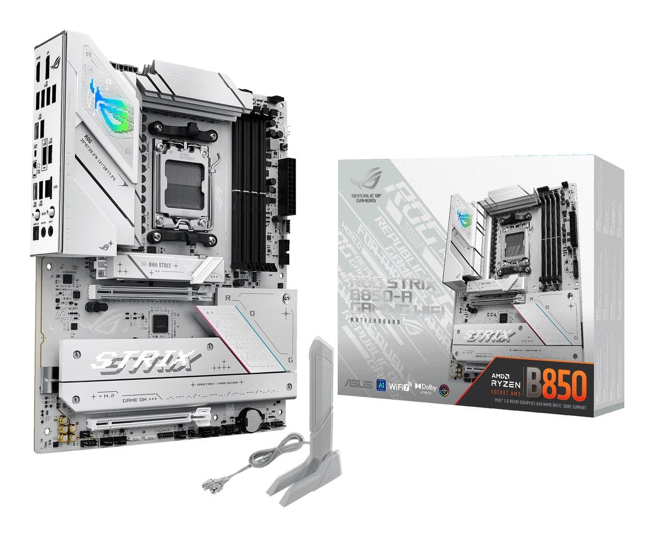 ASUS - ROG STRIX B850-A GAMING WIFI Hovedkort AM5, ATX, B850, DDR5, 1x PCIe 5.0, 4x M.2