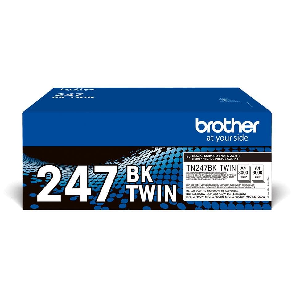 BROTHER - TN247BK TWIN - 2-pack - High Yield - black - original - toner cartridge - for Brother DCP-L3510, L3517, L3550, HL-L3270, L3290, MFC-L3710, L3730, L3750, L3770
