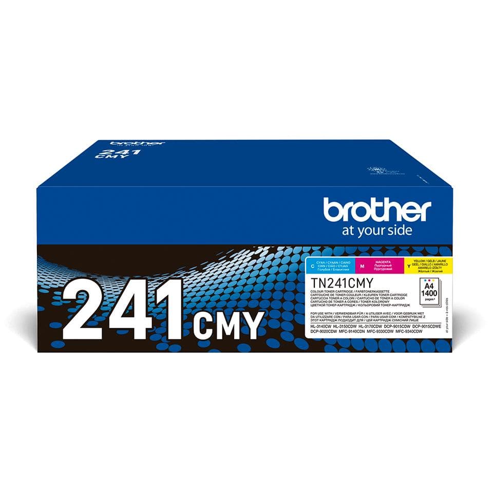 BROTHER - TN241CMY - 3-pack - yellow, cyan, magenta - original - toner cartridge - for Brother DCP-9015, DCP-9020, HL-3140, HL-3150, HL-3170, MFC-9140, MFC-9330, MFC-9340
