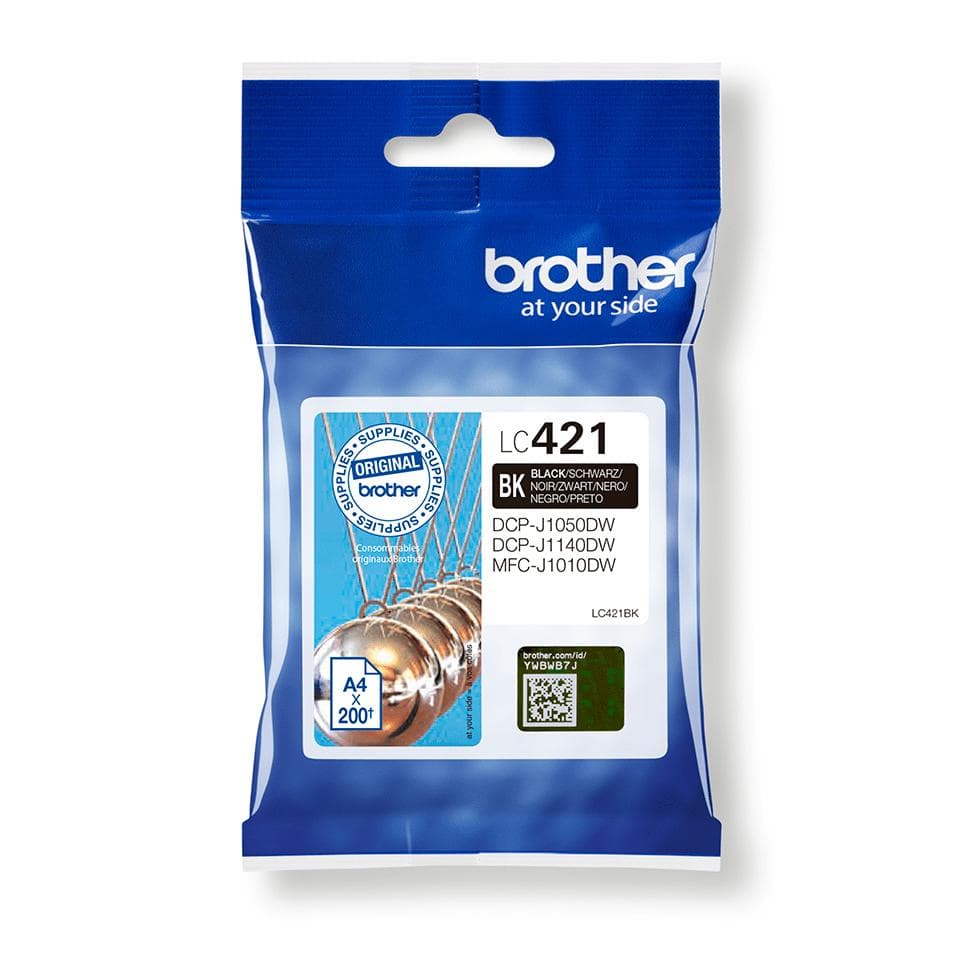 BROTHER - LC421BK - Black - original - ink cartridge - for Brother DCP-J1140DW, MFC-J1010DW, MFC-J1012DW
