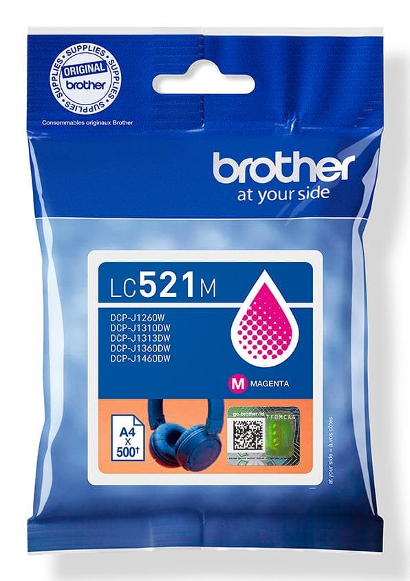 BROTHER - LC521M Magenta ink cartridge, yield up to 500 pages