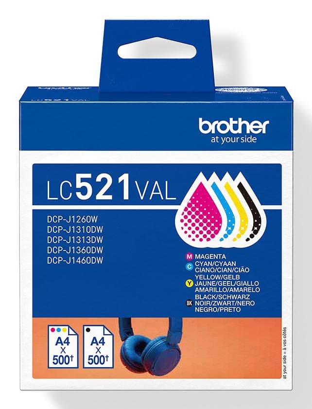 BROTHER - LC521VAL Value pack CMYK, up to 4x500 pages