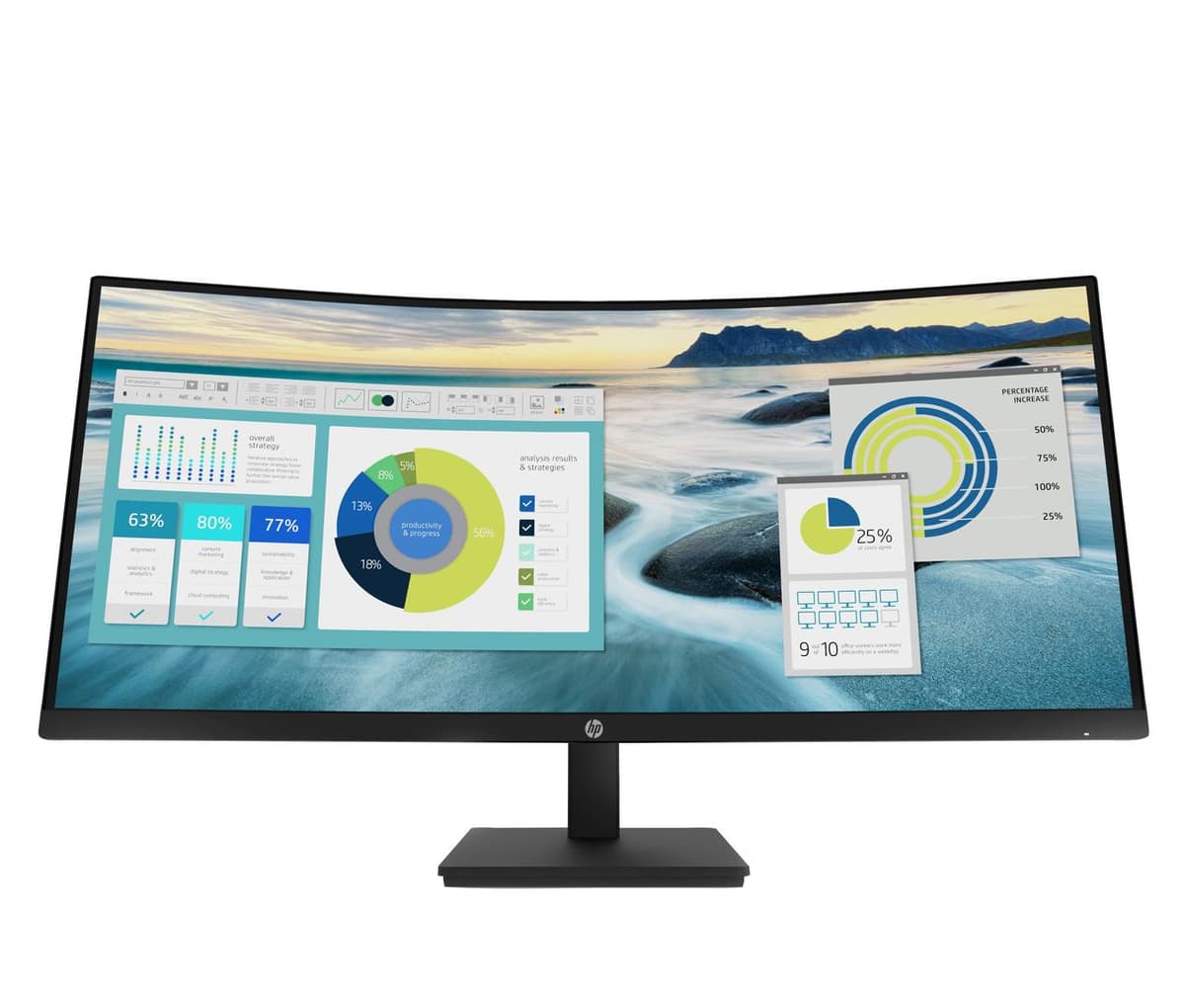 HP - P34hc G4 - P-Series - LED-skjerm - kurvet - 34"