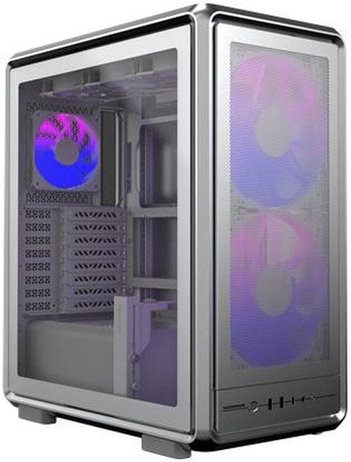 Cooler Master - Masterframe 500 Mesh Mid Tower (sølv) Mini-ITX, Mini-DTX, Micro-ATX, ATX, E-ATX*, SSI-CEB* ​(*betinget støtte), herdet glass