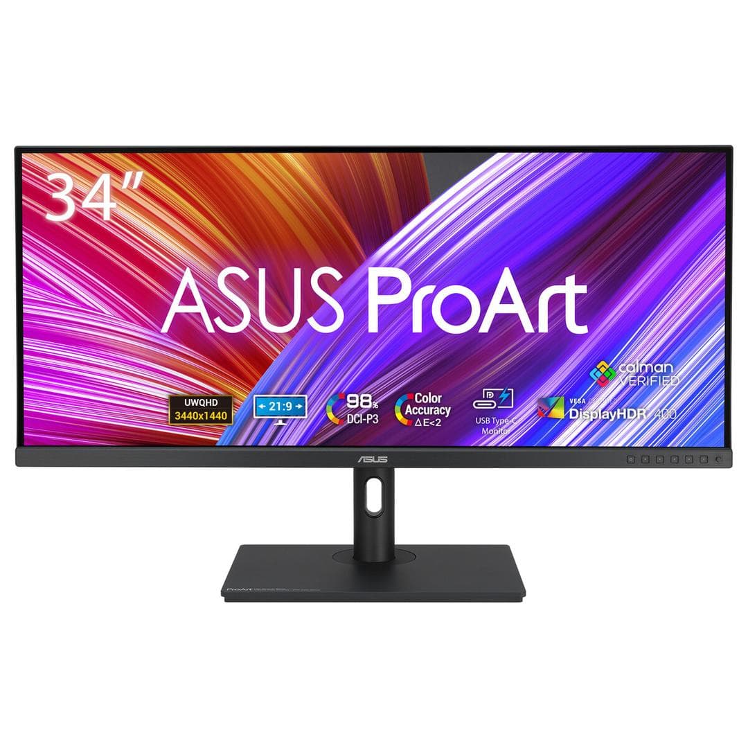 ASUS - ProArt Display PA348CGV 34inch IPS 21:9 Ultrawide QHD 3440x1440 USBC 120Hz FreeSync Premium Pro Ergonomic Stand