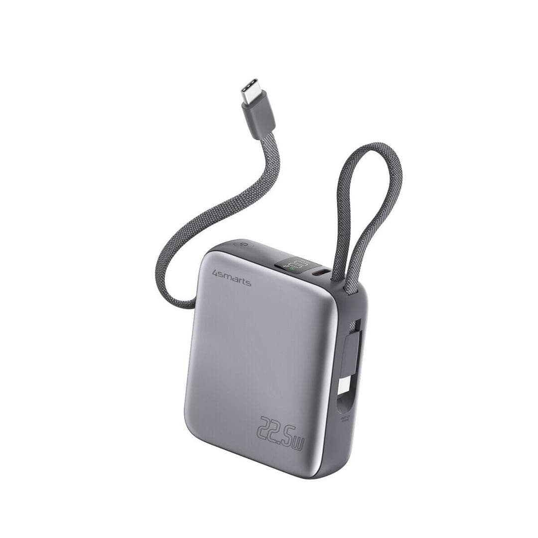 4smarts - Powerbank Pocket Dual Cord 10000mAh 22.5W, spacegrau