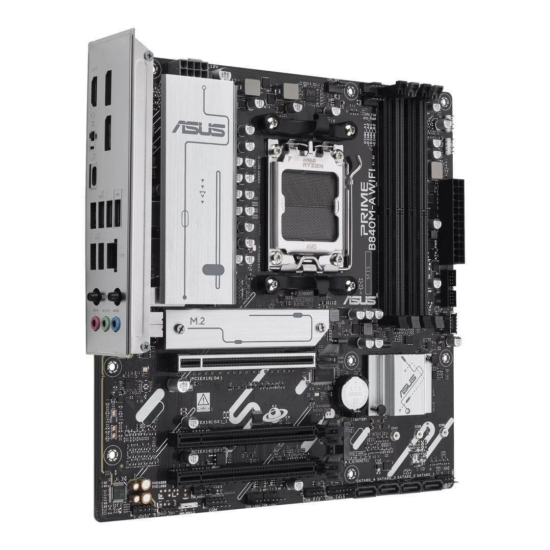ASUS - PRIME B840M-A WIFI Hovedkort AM5, micro-ATX, B840, DDR5, 1x PCIe 4.0, 3x M.2