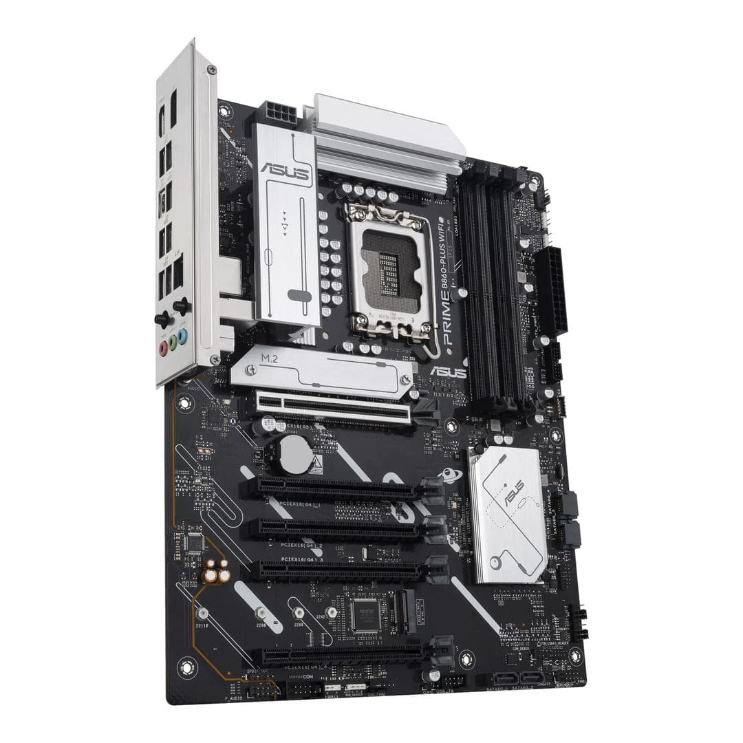 ASUS - PRIME B860-PLUS WIFI - Motherboard - ATX - LGA1851 Socket - B860 Chipset - USB-C 3.2 Gen 2x2, USB 3.2 Gen 2, USB 3.2 Gen 1, USB-C 3.2 Gen 1 - 2.5 Gigabit LAN, Bluetooth, Wi-Fi 6E - onboard graphics