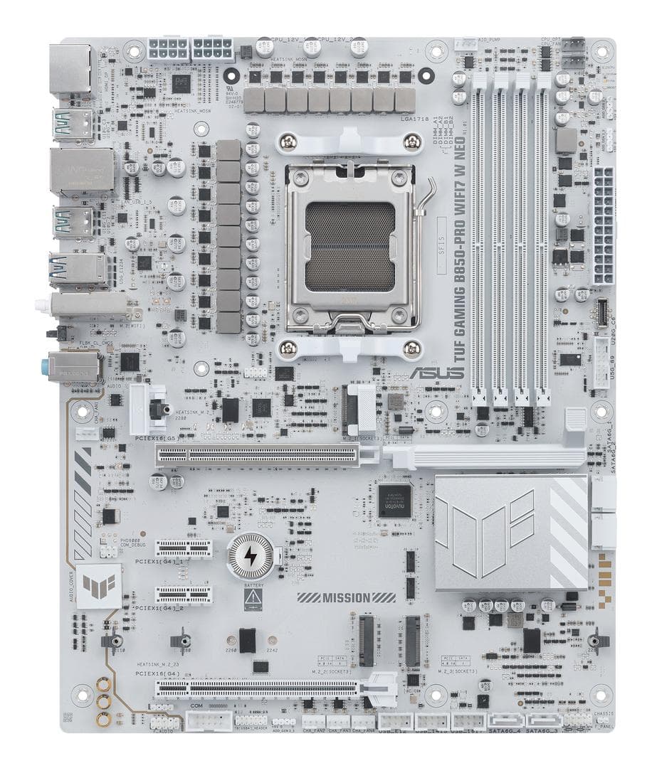ASUS TUF GAMING B850-PRO WIFI7 W NEO Hovedkort - AMD B850 - AMD AM5 socket - DDR5 RAM - ATX