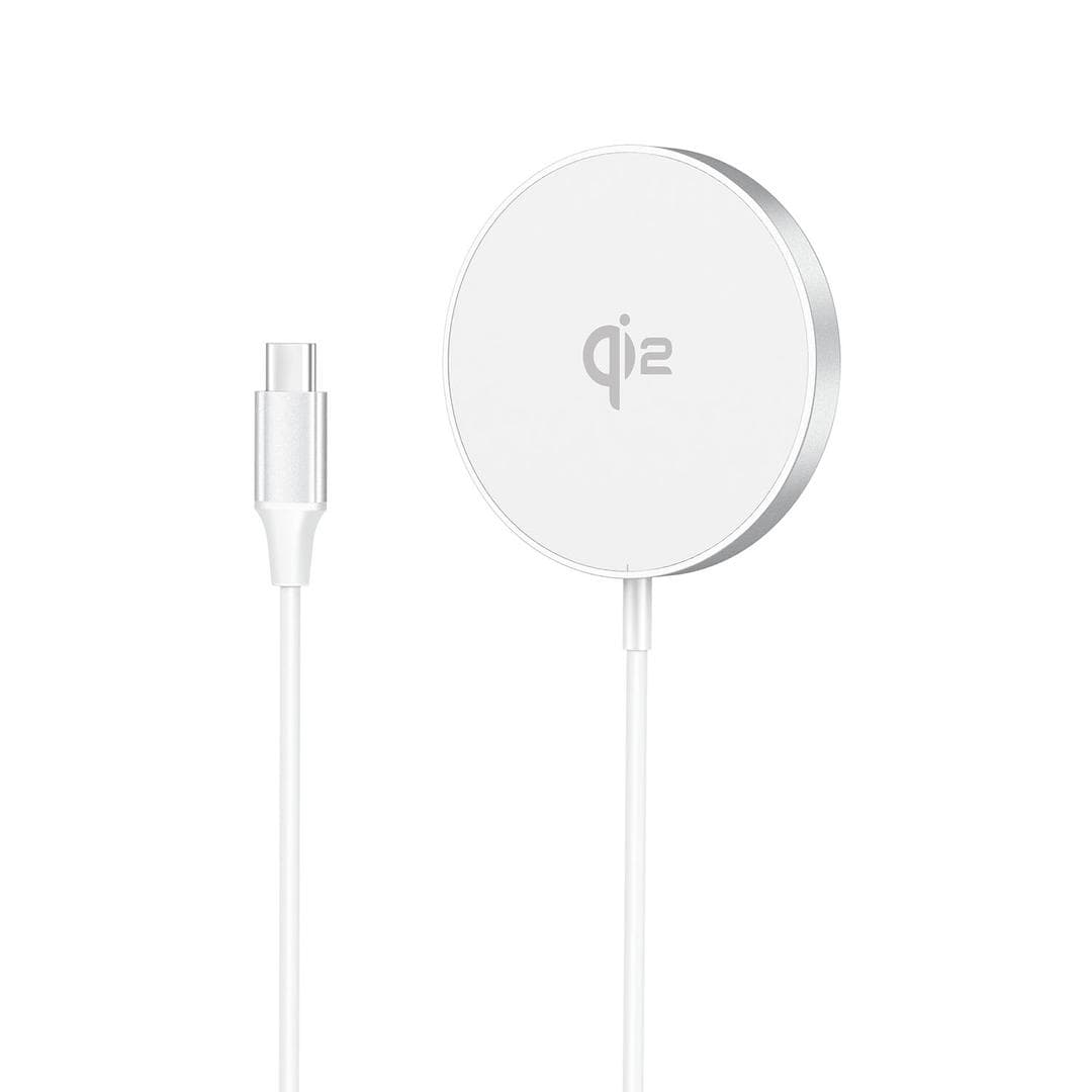 GEAR - Wireless Qi2 Charger Fast Charging 15W Silver/Aluminum