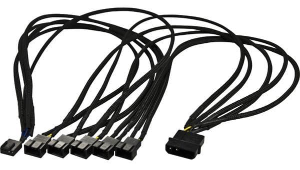 AKASA - 4-pin PWM (F) to 5x 4-pin PWM (M) Splitter | Adaptor | 0.9m