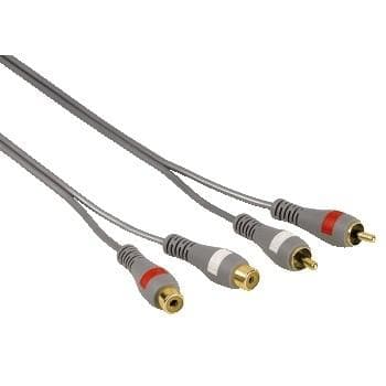 HAMA - Kabel 2xRCA- 2xRCA Förlängning Guld Svart 5m