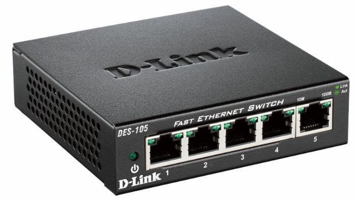 D-LINK - Switch/5xF+ENet RJ45 ext PSU