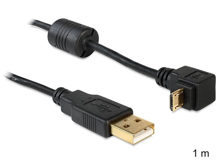 DELOCK - USB-Kabel Typ A -> micro B 90° gew. St/St 1