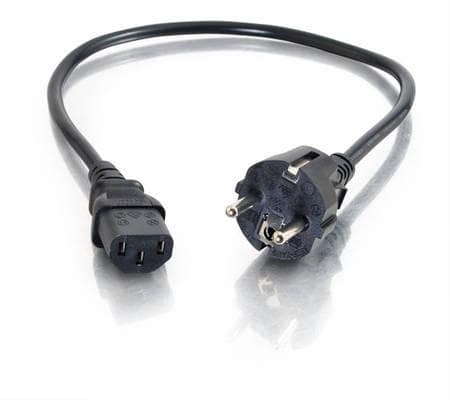 C2G - 16 AWG European Power Cord | Powercord | CEE 7/7 (German/Schuko) - IEC C13 (Appliance) | 10m | Black
