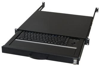 AIXCASE - 48.3cm Tastaturschublade 1HE DE PS2&USB Trackb. schw