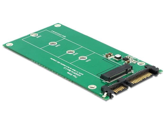 DELOCK - gränssnittskonverterare, SATA till M.2 (NGFF), 6Gb/s, grön