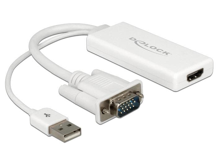 DELOCK - VGA to HDMI Adapter with Audio white