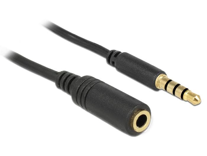 DELOCK - Stereo Jack Extension Cable 3.5 mm 4 pin M-F 3m Black
