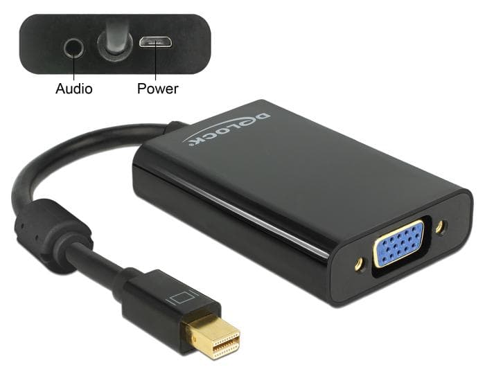 DELOCK - Adapter mini DisplayPort 1.1 male > VGA female + Audio