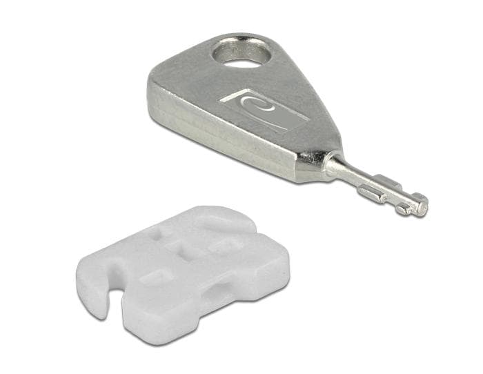 DELOCK - Lås för USB-portar, 5 USB-lås, 2 nycklar, vit